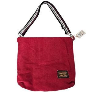 NWT Magu Bordo Canvas Crossbody Bag Red Messenger Tote Made in Brazil